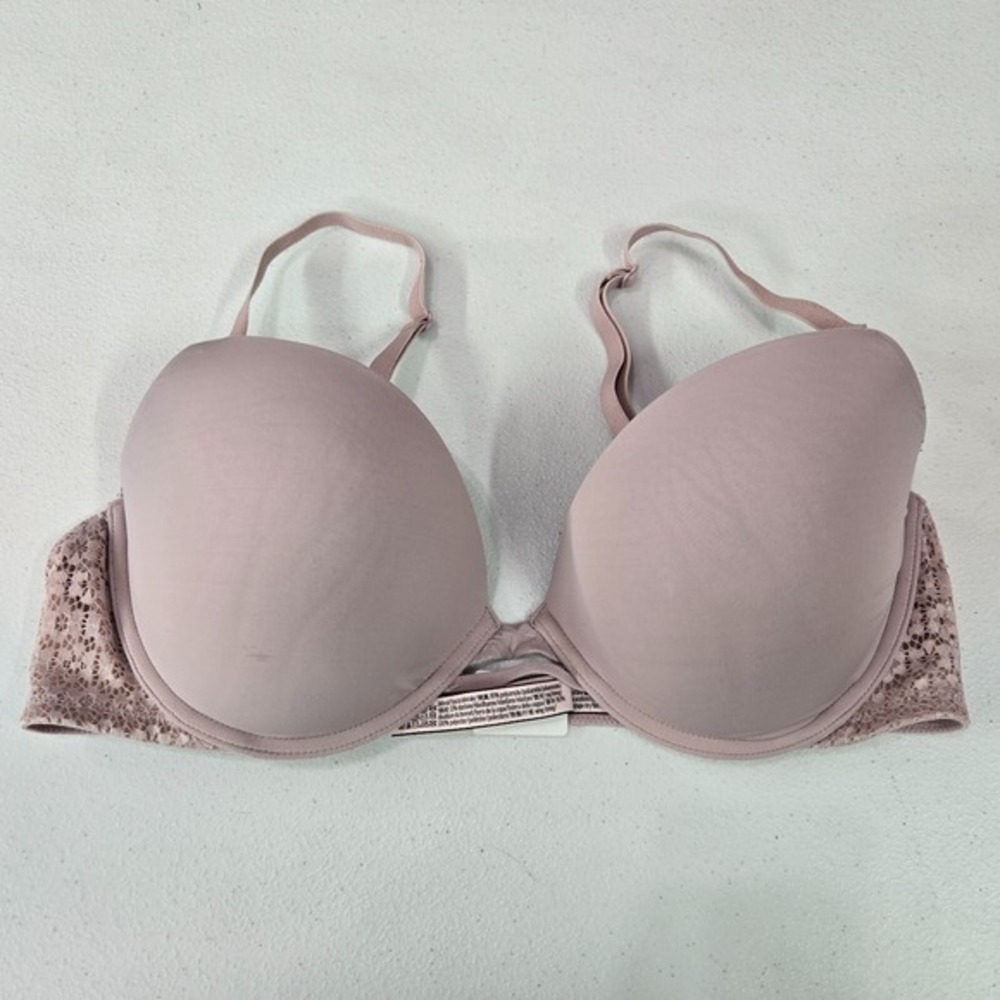 Victoria's Secret Women‎ Bra 36D Pink Padded Plunge Lace Underwire Adjustable